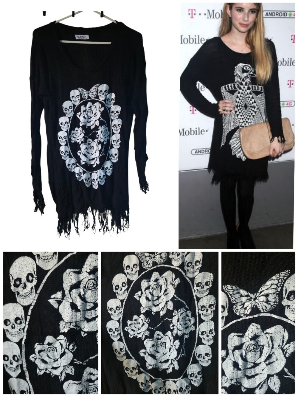 Lauren Moshi Circle Of Skulls sweater  dress/tunic
